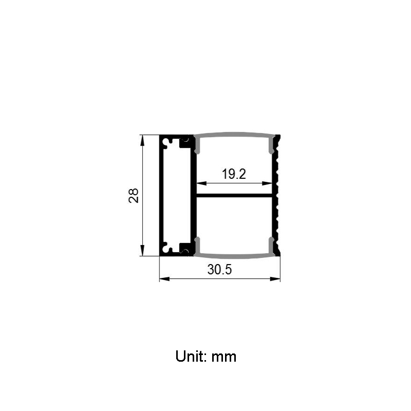 Drywall LED Channel For 15mm Double Row LED Tape Light Drywall LED Channel For 15mm Double Row LED Tape Light